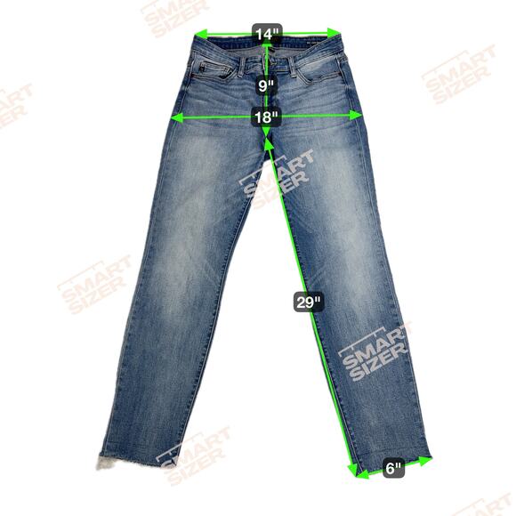 Judy Blue Relaxed Fit Ankle Jeans Raw Hem Mid Rise JB82222 Medium Wash Size 7/28 - Picture 5 of 11